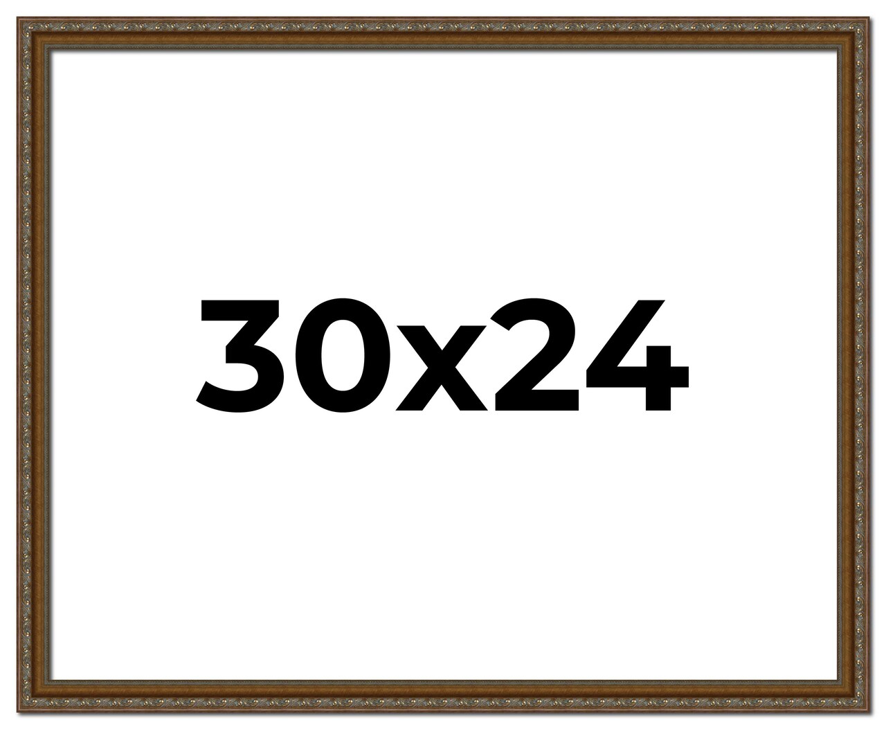 30x24 Sculpted Gold Picture Frame - UV Acrylic, Foam Board Backing, Hanging Hardware